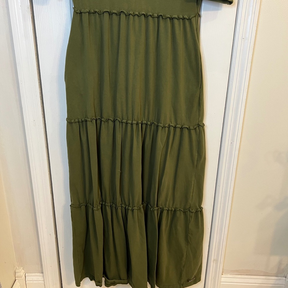 Matilda Jane‎ Tiered Maxi Dress Olive Green Casual Boho Fall Womens Size M - Picture 4 of 12
